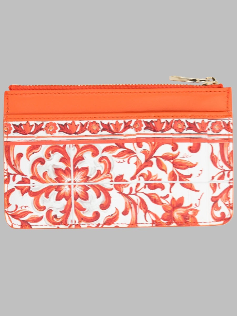 Dolce & Gabbana Women Portacarte In Vitello Stampa Maiolica