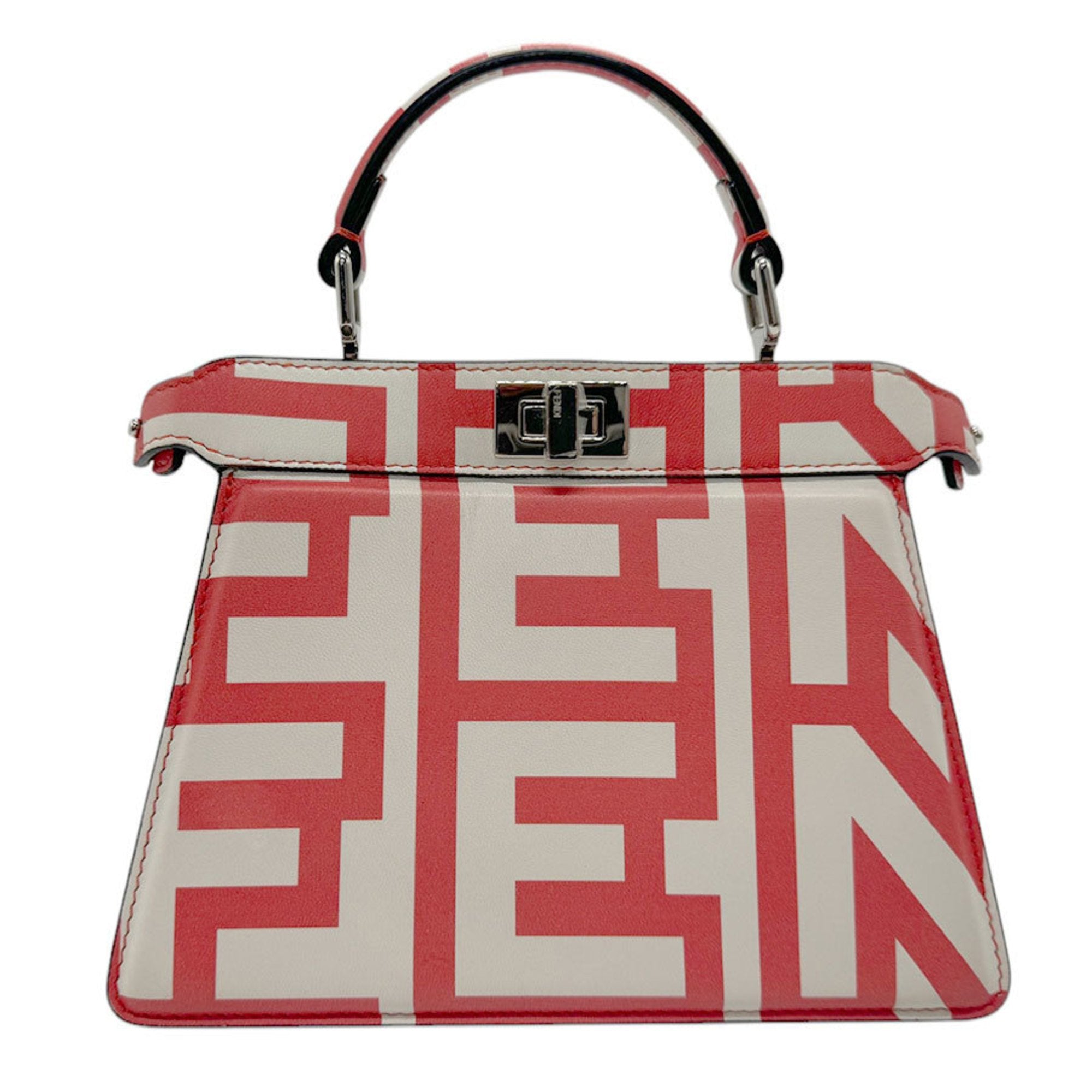 Fendi Peekaboo Red Leather Handbag (Pre-Owned) OS Red