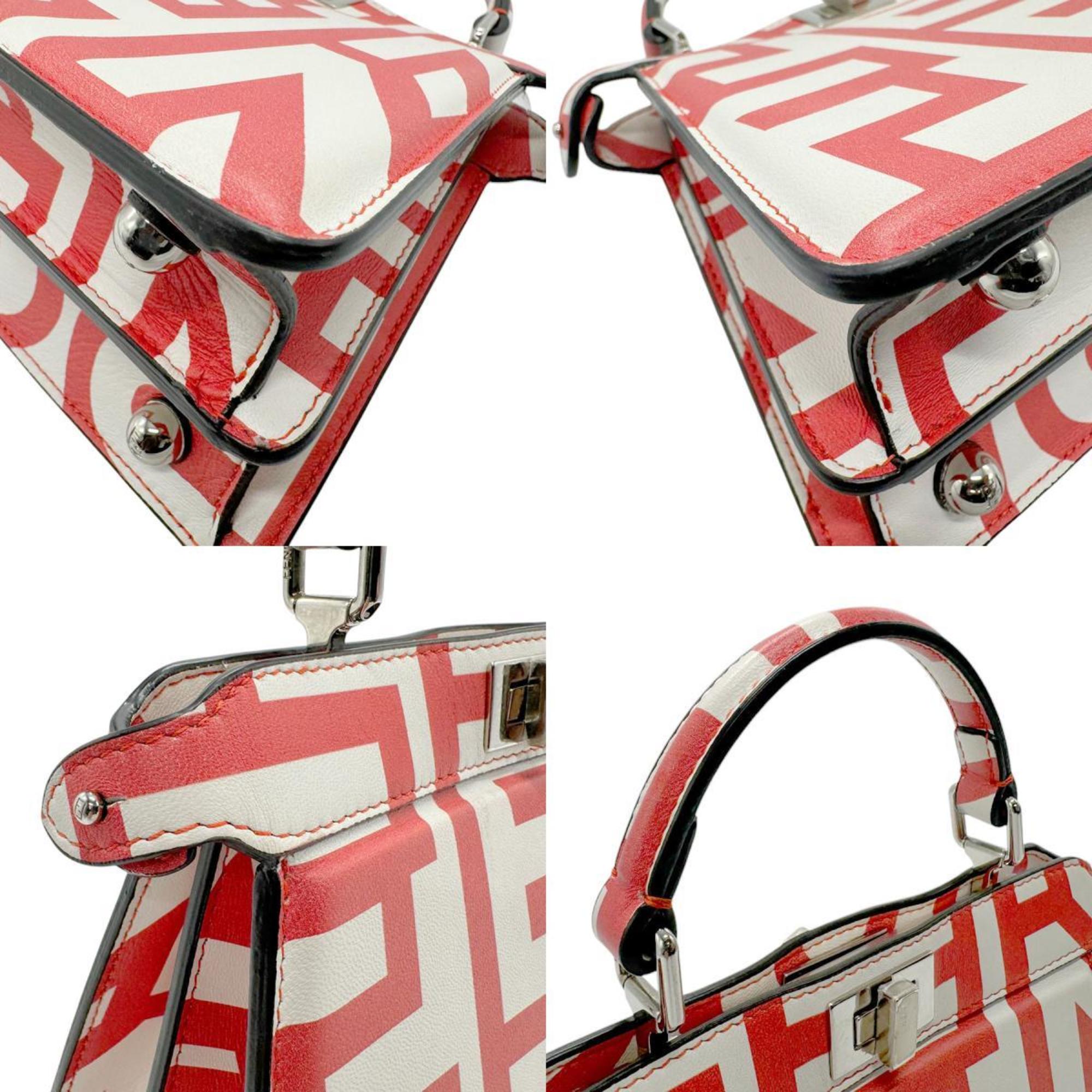 Fendi Peekaboo Red Leather Handbag (Pre-Owned)