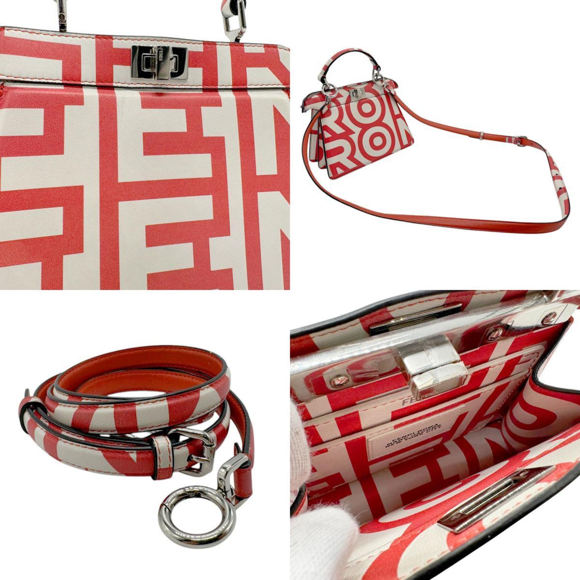 Fendi Peekaboo Red Leather Handbag (Pre-Owned)