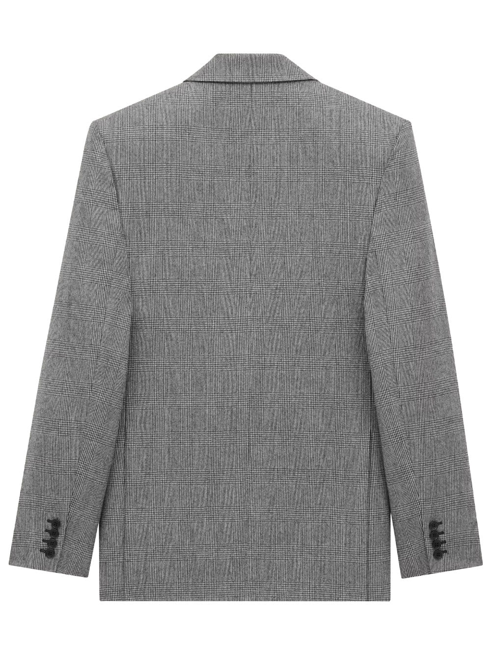 SAINT LAURENT PARIS Prince Of Wales Wool Flannel Jacket Women