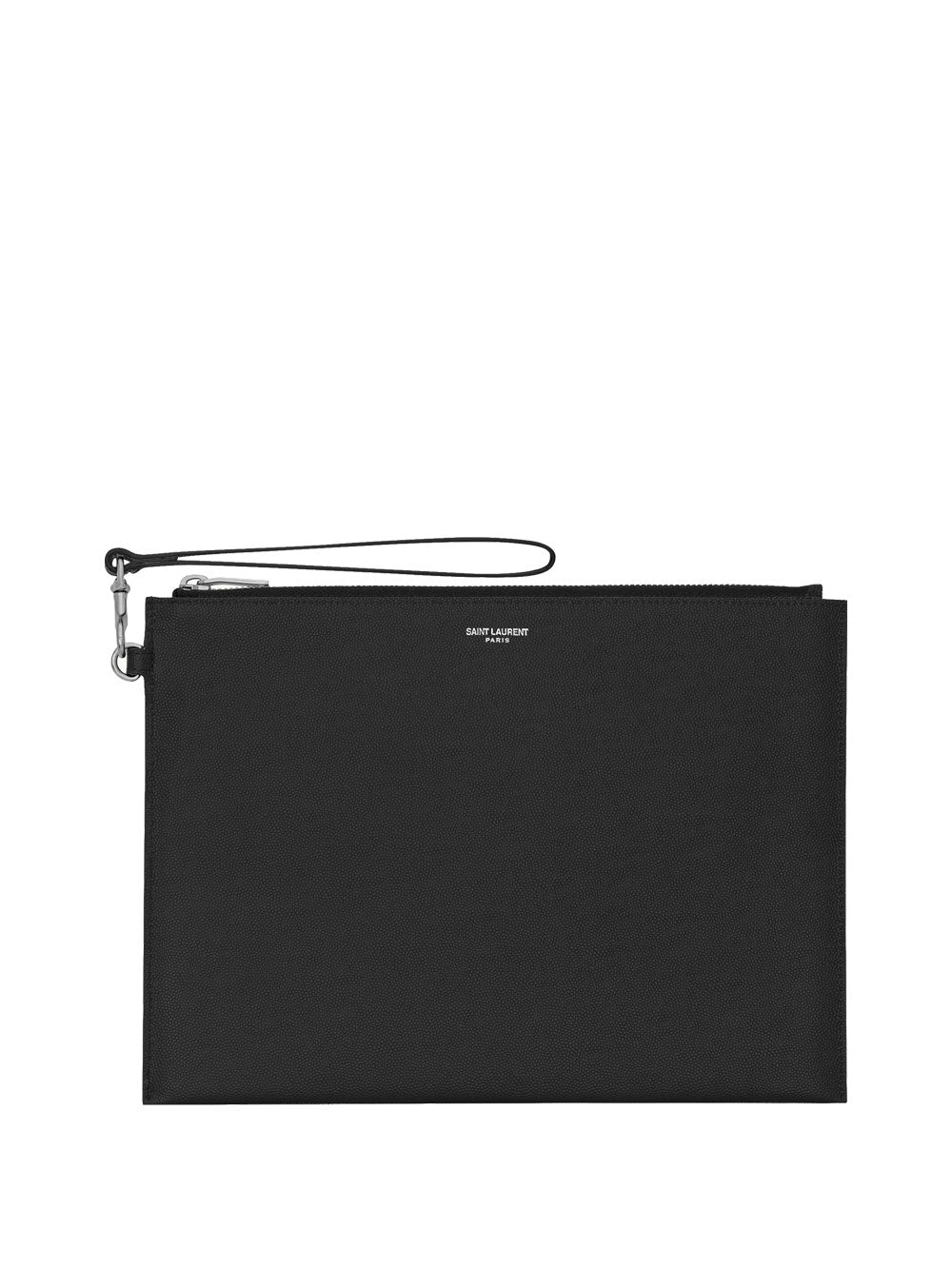 SAINT LAURENT PARIS Zipped Tablet Holder In Grain De Poudre-Leather Women