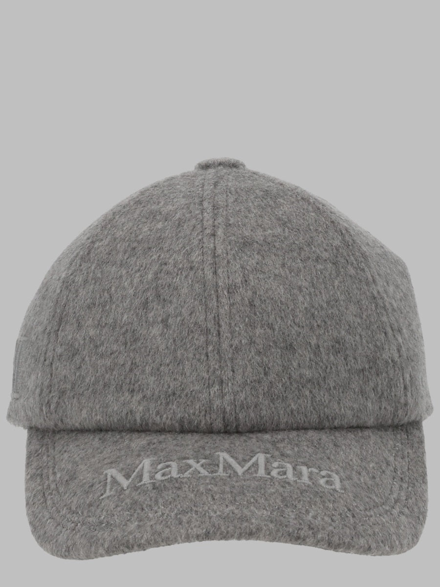 Max Mara Women Cappello Da Baseball In Cashmere Con Logo