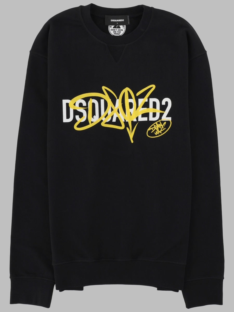 Dsquared2 Men Felpa "Graffiti" Cool Fit