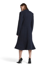 BALENCIAGA Godet Brushed Wool Midi Coat Women
