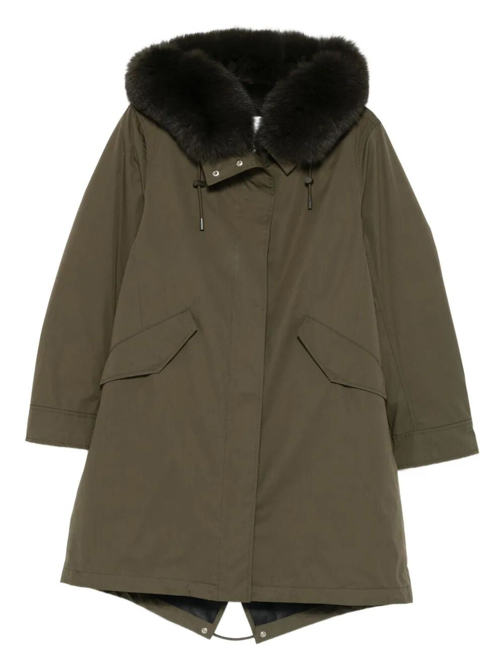 YVES SALOMON Fur Hood Long Parka Women