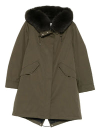 YVES SALOMON Fur Hood Long Parka Women