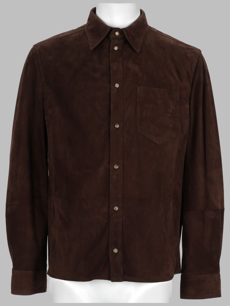 Brunello Cucinelli Men Giacca Camicia In Suede