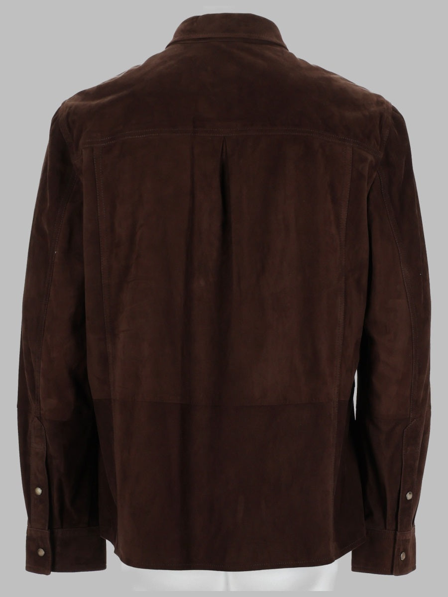 Brunello Cucinelli Men Giacca Camicia In Suede