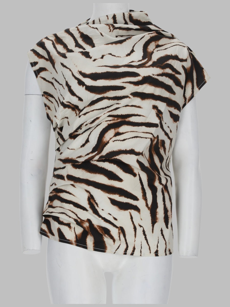 Ganni Women Top Con Stampa Animalier