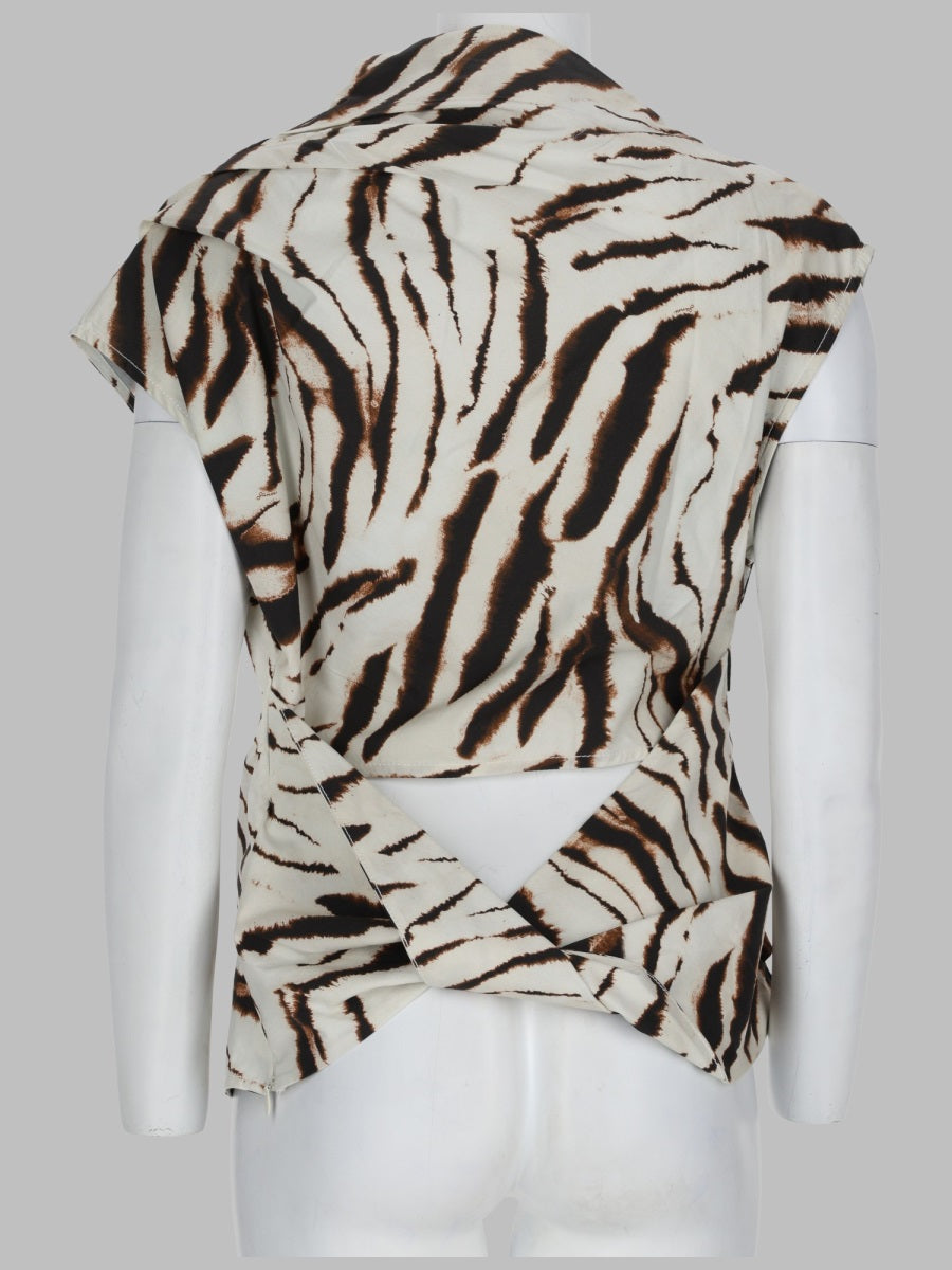 Ganni Women Top Con Stampa Animalier