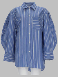 Ganni Women Camicia In Cotone A Righe
