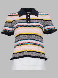 Casablanca Women Maglia Polo Con Motivo Chevron