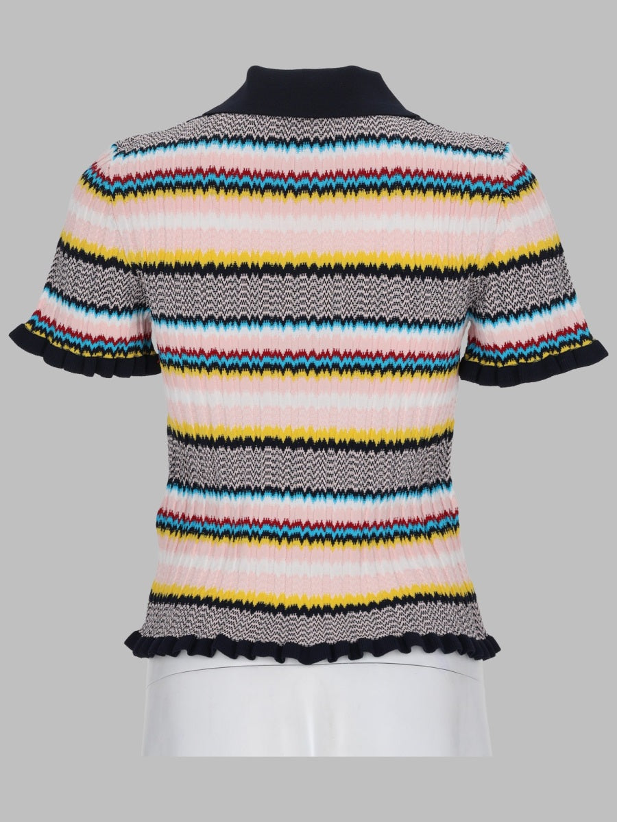Casablanca Women Maglia Polo Con Motivo Chevron