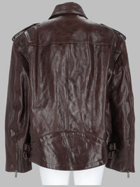 Saint Laurent Women Giacca Biker In Pelle Liscia