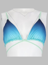 Casablanca Women Top Bikini Con Stampa Gradient E Perline