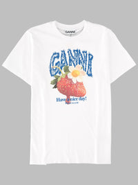 Ganni Women T-Shirt Con Stampa Fragola