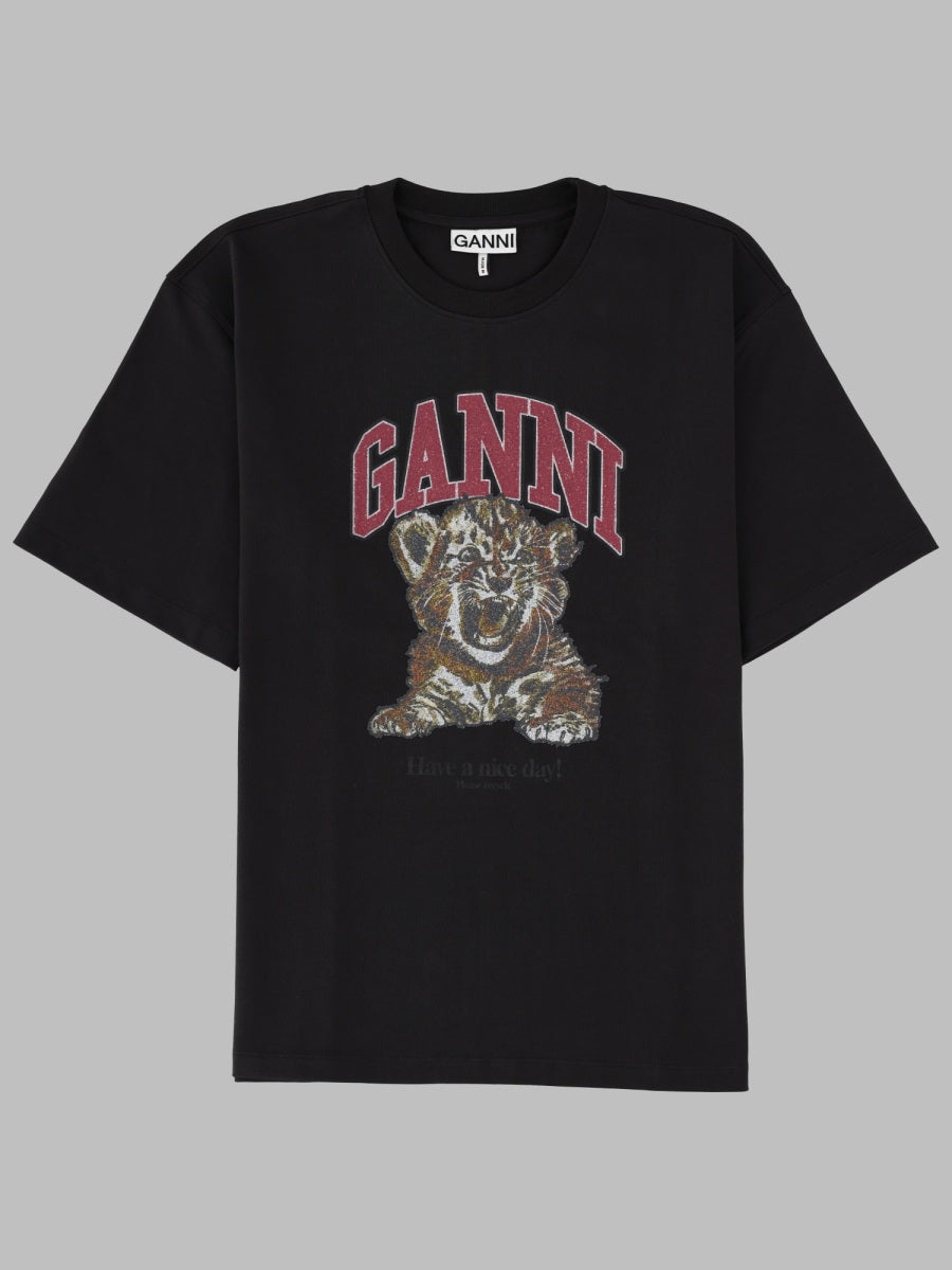 Ganni Women T-Shirt Con Stampa Tigre