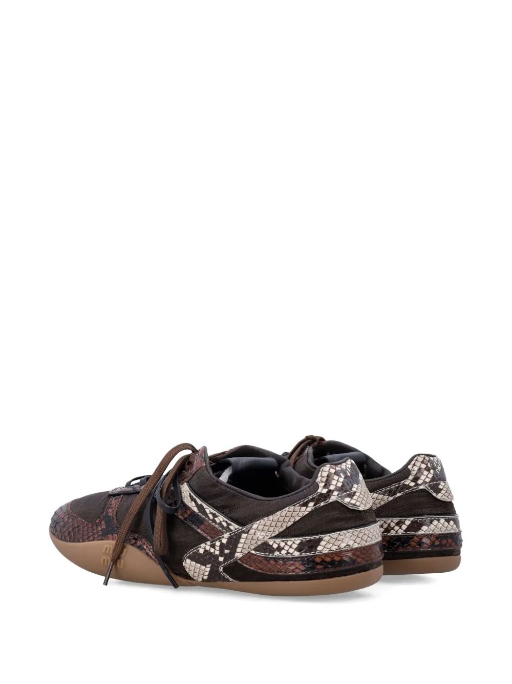 MIUMIU Gymnasium Technical Fabric And Python-Print Ayers Leather Sneakers Women