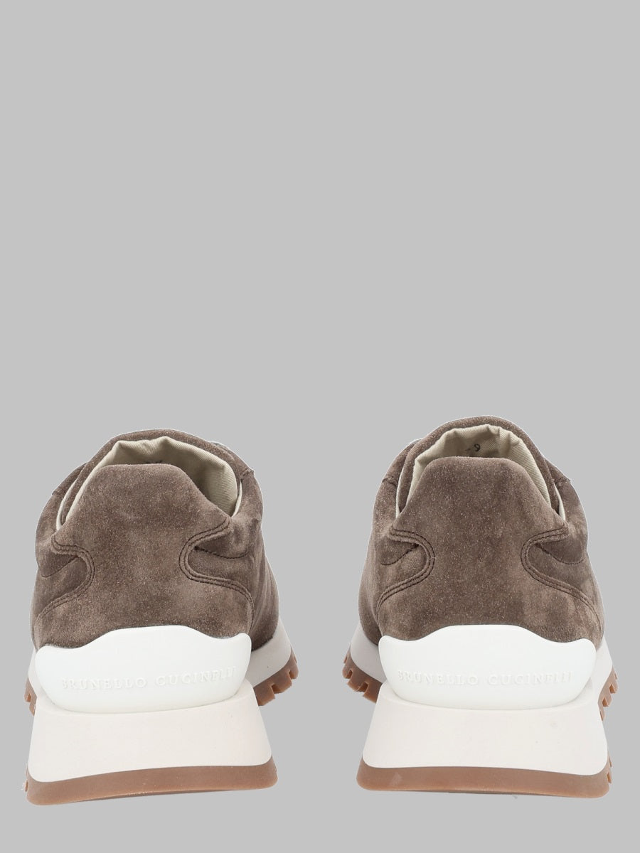 Brunello Cucinelli Women Runner In Camoscio Con Shiny Tab