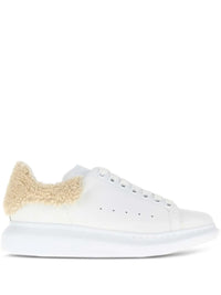 ALEXANDER MCQUEEN Oversized Sneakers In White Leather With Shearling Heel Tab Women