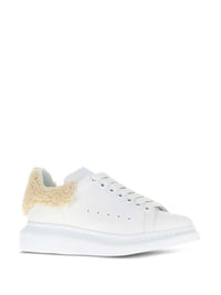 ALEXANDER MCQUEEN Oversized Sneakers In White Leather With Shearling Heel Tab Women