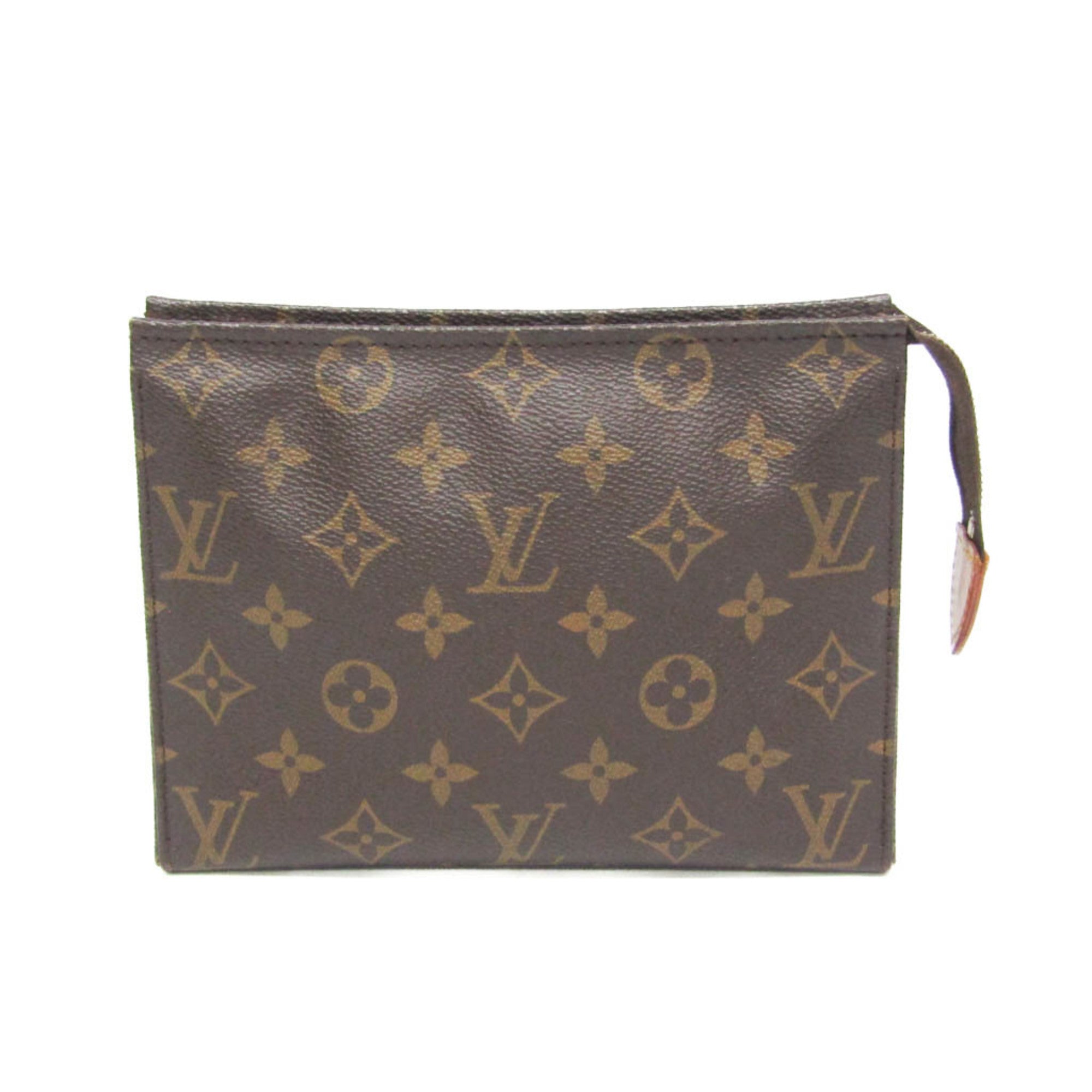 Louis Vuitton Poche Toilette 19 Brown Canvas Clutch Bag (Pre-Owned)