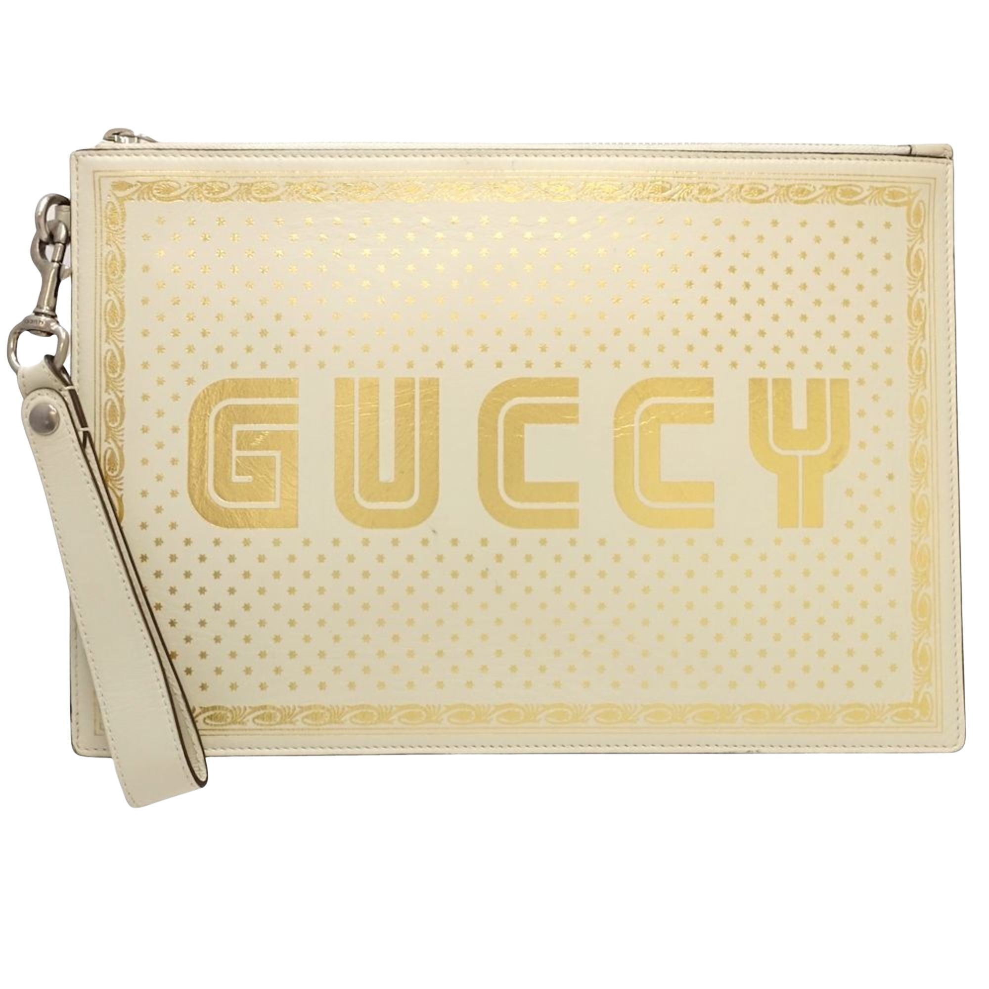 Gucci White Leather Clutch Bag (Pre-Owned)