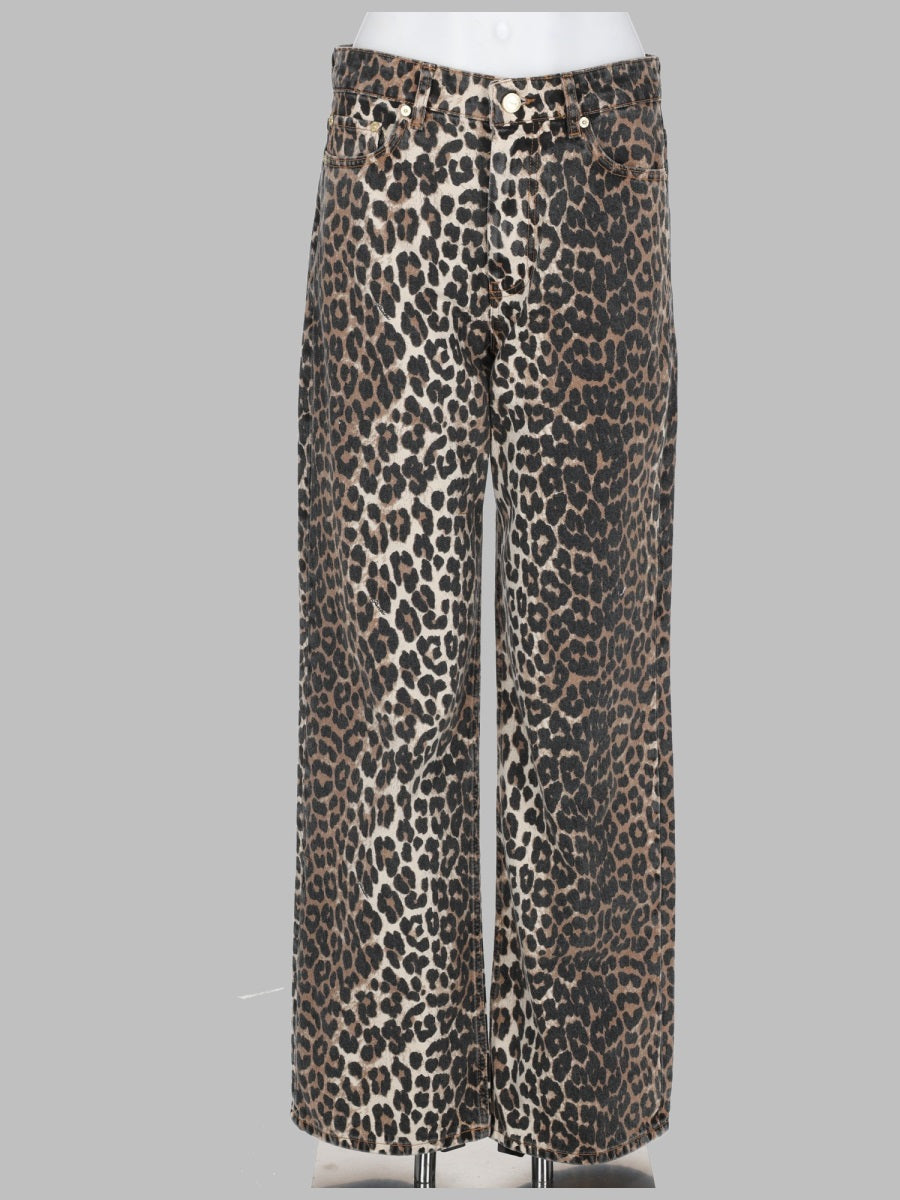 Ganni Women Jeans Con Stampa Animalier