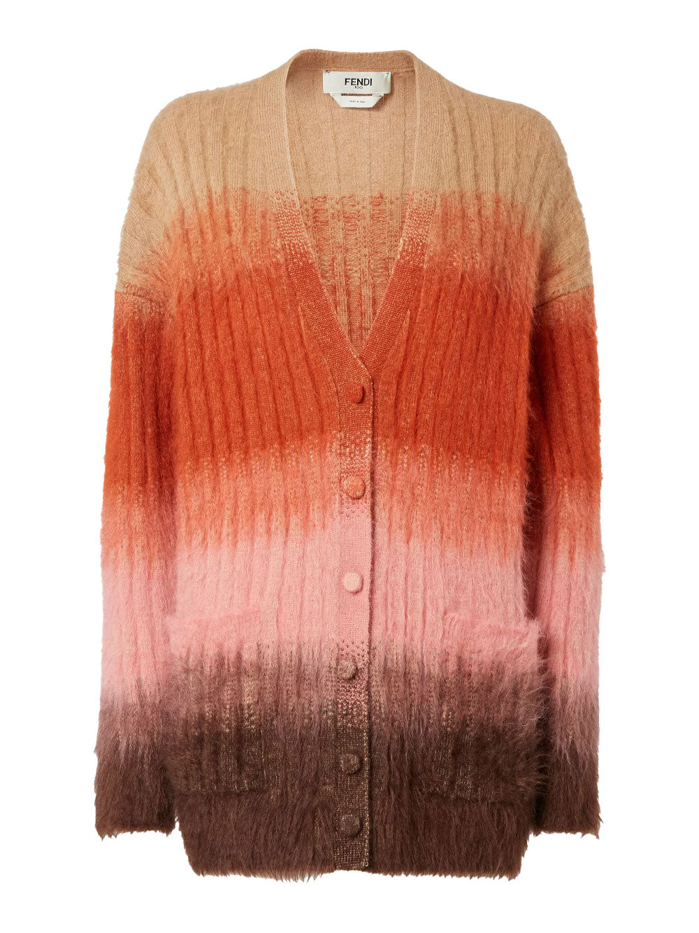 FENDI Gradient Mohair And Wool Oversized Cardigan Women