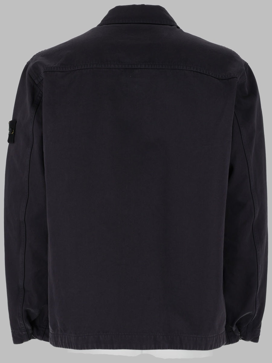 Stone Island Men Overshirt In Twill Di Cotone