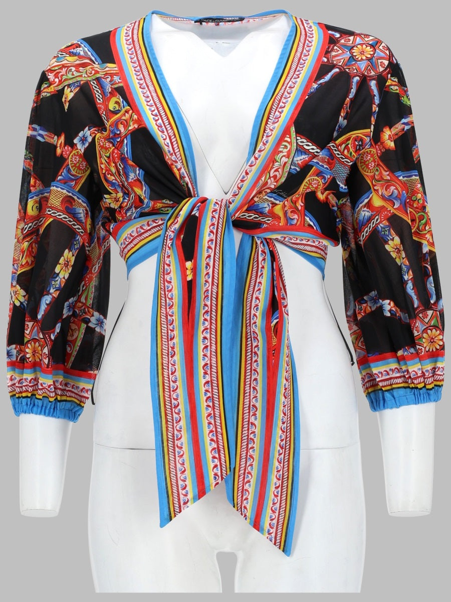 Dolce & Gabbana Women Top In Batista Stampa Carretto