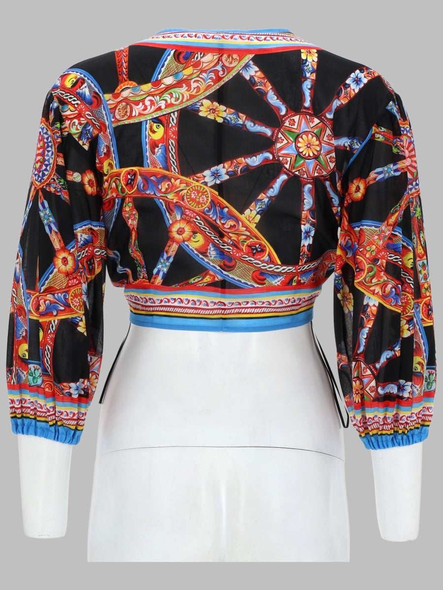 Dolce & Gabbana Women Top In Batista Stampa Carretto
