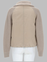 Brunello Cucinelli Women Piumino In Taffetà Di Cotone Techno E Maglia Di Lana Vergine, Cashmere E Seta