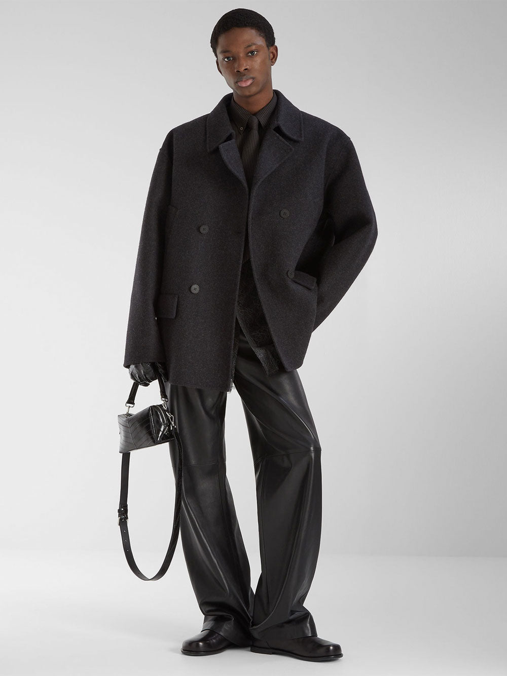 FENDI Wool Double-Breasted Pea Coat Women