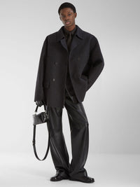 Fendi Men Wool Double-Breasted Pea Coat