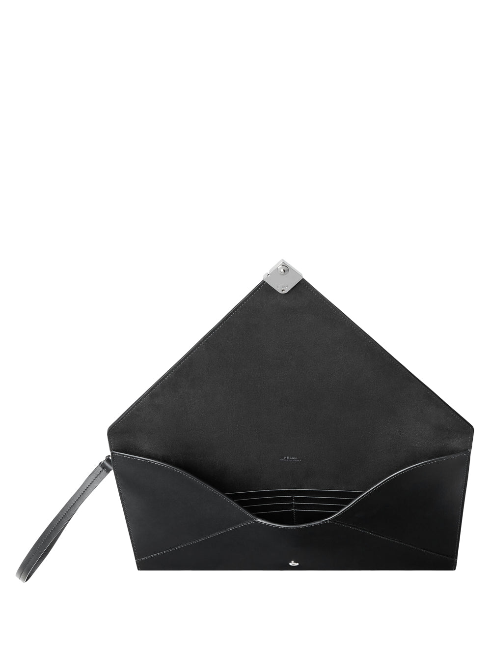 Fendi Men Large Ff Squared Leather Flat Pouch