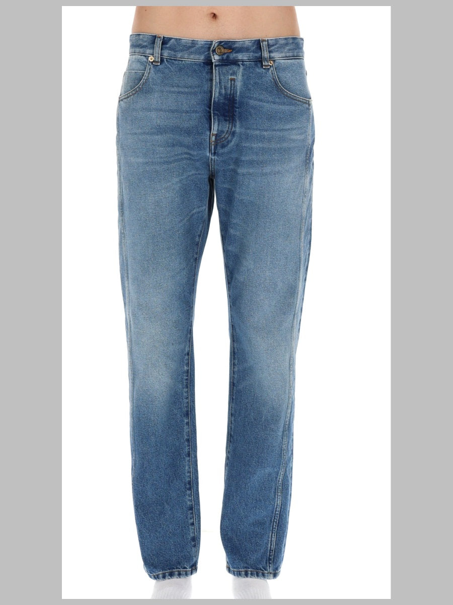 BALMAIN Balmain Men Jeans Dritto In Denim Délavé