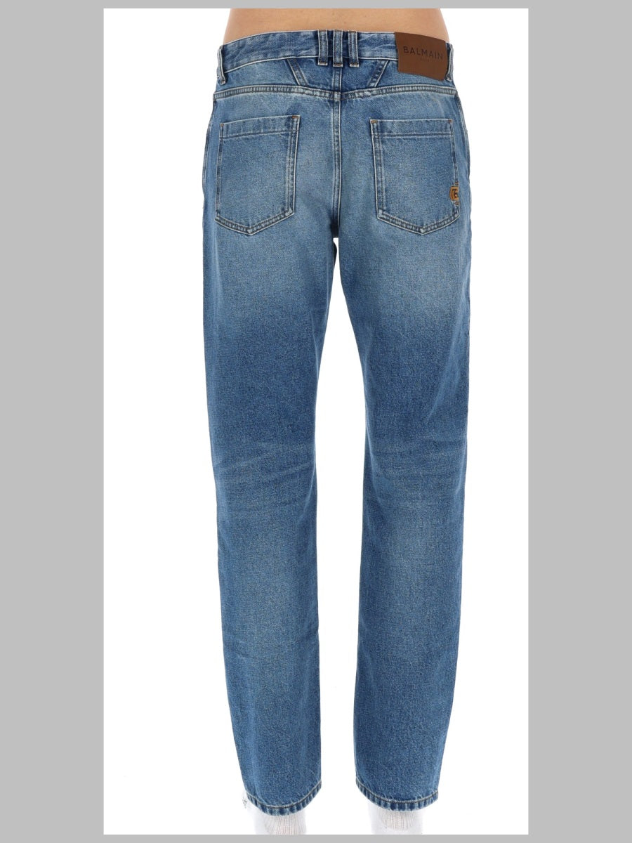 BALMAIN Balmain Men Jeans Dritto In Denim Délavé