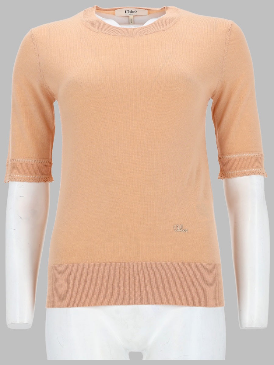 Chloé Women Pullover A Maniche Corte In Maglia Di Lana