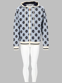 Casablanca Men Felpa Monogram Con Cappuccio E Zip