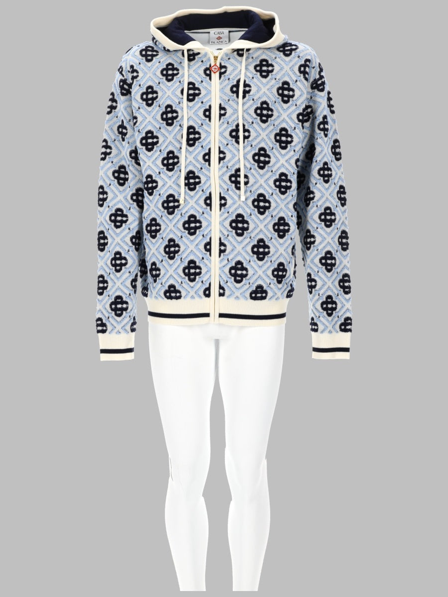 Casablanca Men Felpa Monogram Con Cappuccio E Zip