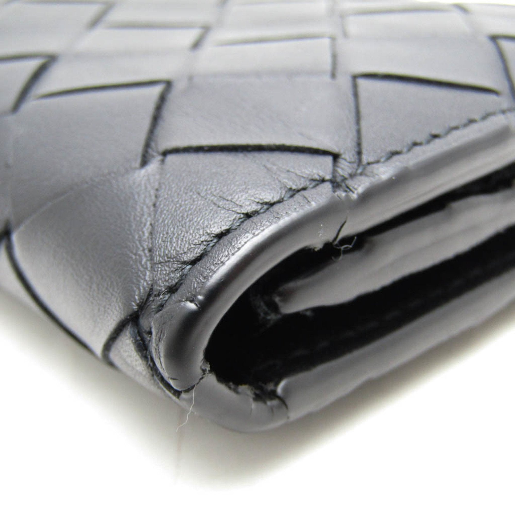 Bottega Veneta Intrecciato Black Leather Wallet (Pre-Owned)