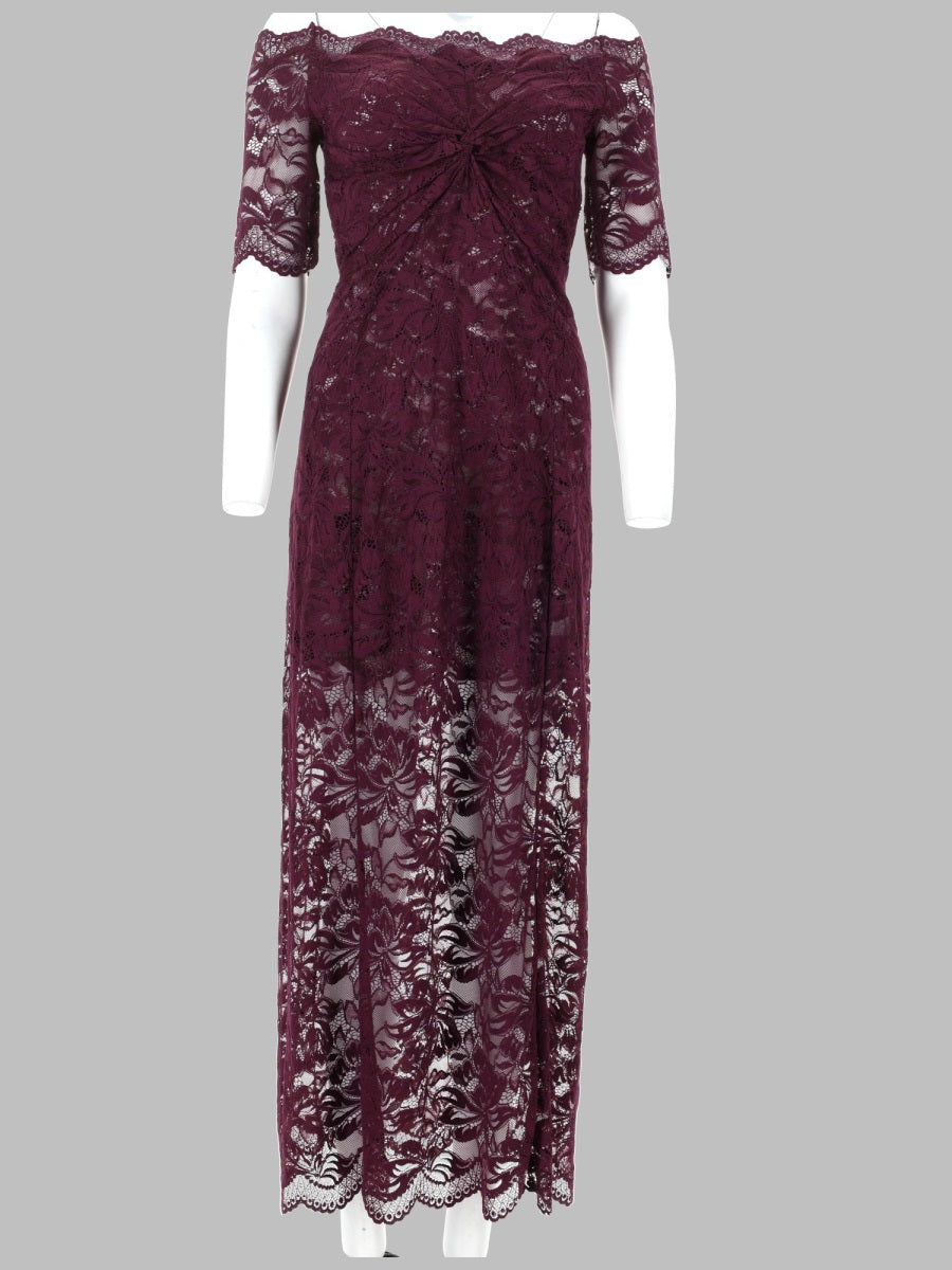Rabanne Women Abito Midi In Pizzo A Strati