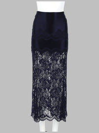 Rabanne Women Gonna Midi In Pizzo E Jersey