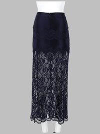 Rabanne Women Gonna Midi In Pizzo E Jersey