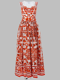 Dolce & Gabbana Women Abito Lungo In Popeline Con Stampa