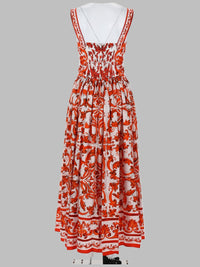 Dolce & Gabbana Women Abito Lungo In Popeline Con Stampa