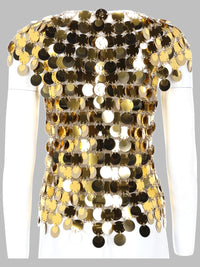 Rabanne Women Top "The Gold Sparkle Disc"