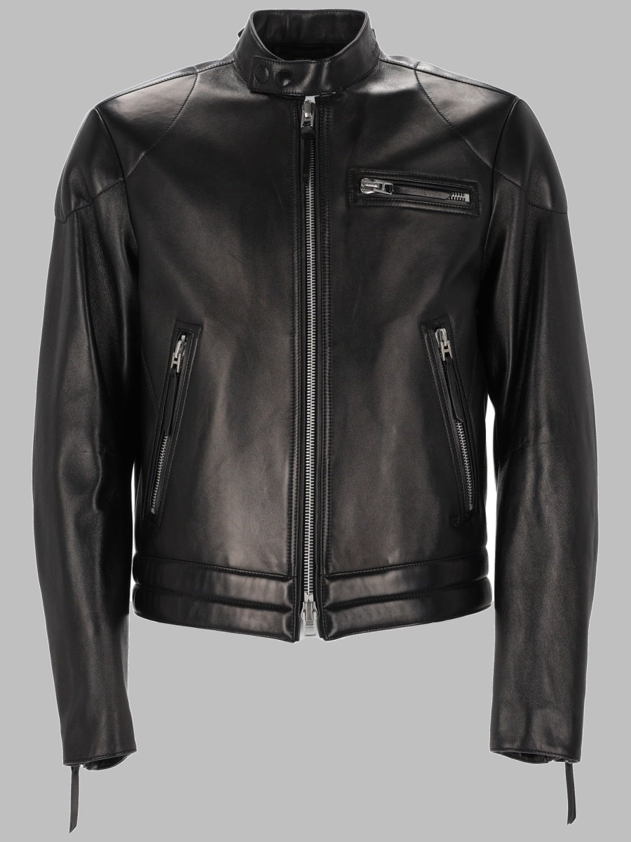 Tom Ford Men Giacca Da Motociclista In Nappa Fiore